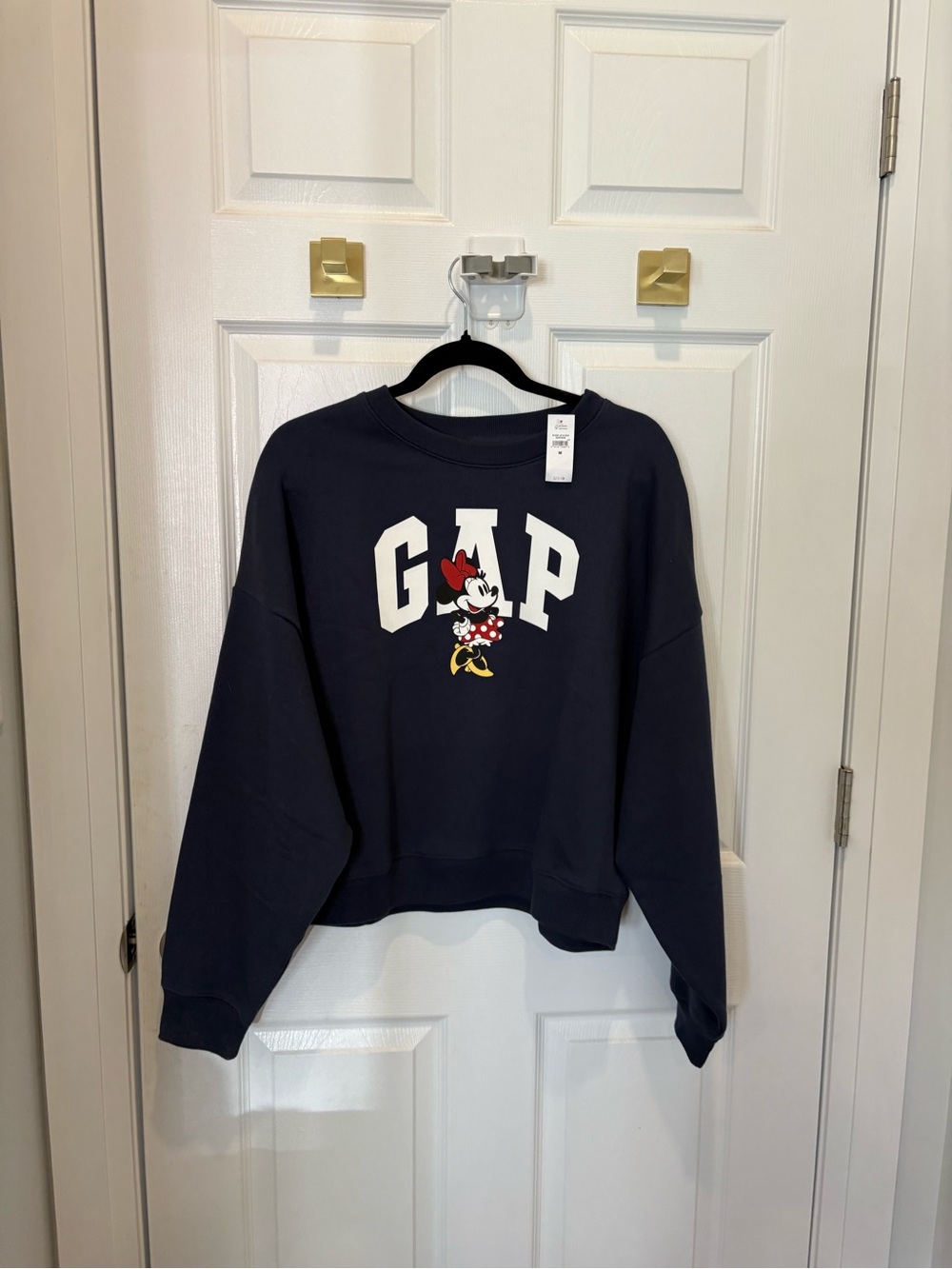 GAP x Minnie Mouse Navy Crewneck Sweatshirt New With Tags #1372